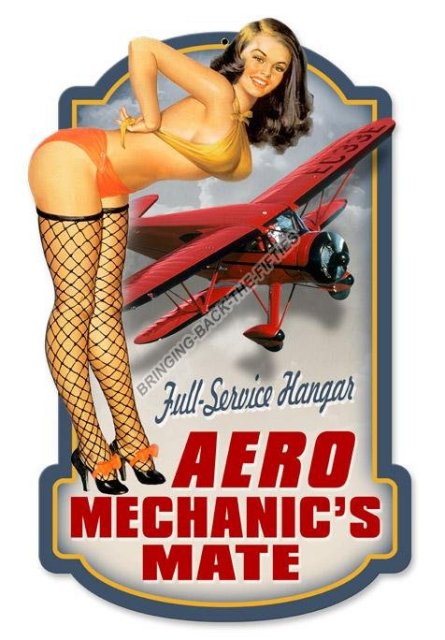 Aero Mechanic's Mate Diecut Heavy Metal Sign