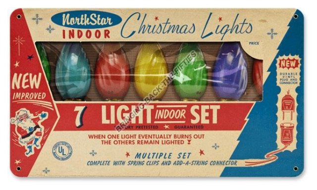 Northstar Christmas Lights Heavy Metal Sign