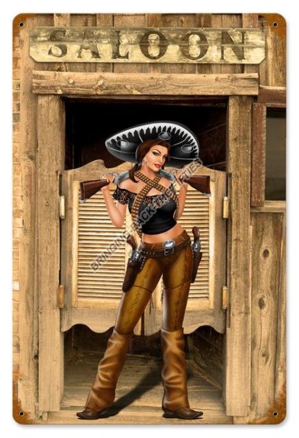 BANDITA SALOON Heavy Metal Sign