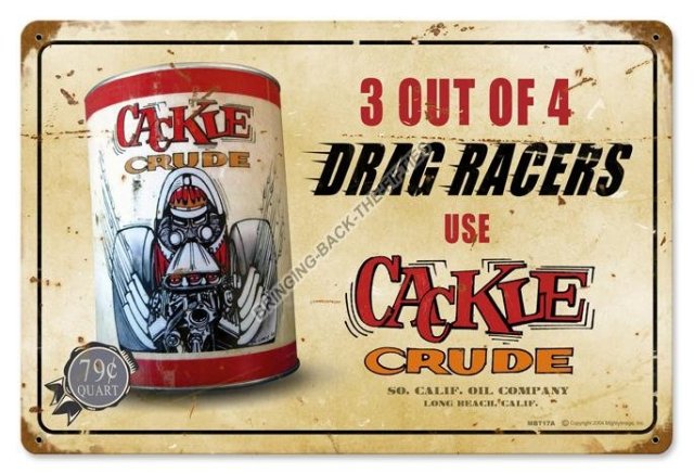 Cackle Crude Heavy Metal Sign