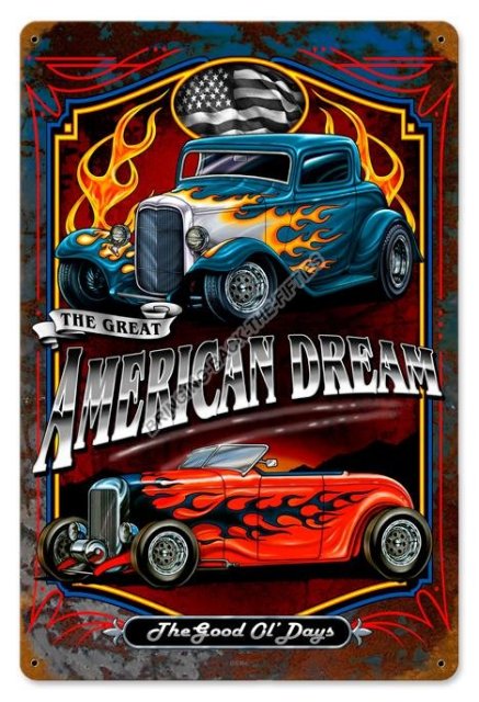 AMERICAN DREAM hot rod Heavy Metal Sign