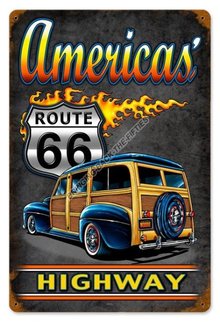 AMERICA'S HIGHWAY Heavy Metal Sign