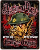 USMC Devil Dog Bar and Grill Heavy Metal Sign