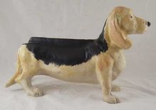 Cast Iron Black White Dachshund Boot Scraper