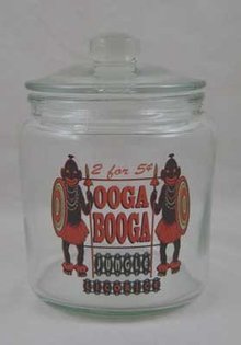 OOGA BOOGA JUNGLE LICORICE Clear Glass Counter Jar