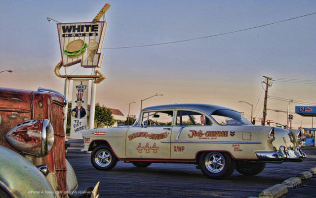 WHITE HOUSE DINER 55 CHEVY Heavy Metal Sign