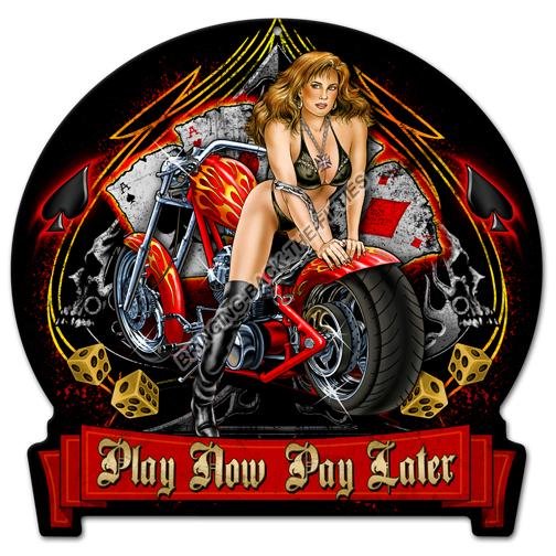 PLAY NOW PAY LATER HEAVY METAL SIGN