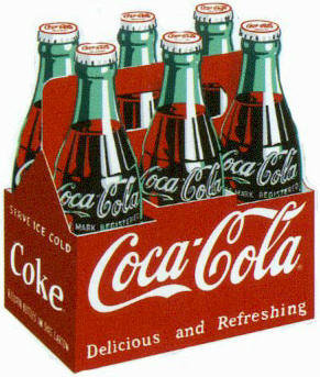 COKE CARTON EMBOSSED METAL TIN SIGN
