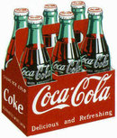 COKE CARTON EMBOSSED METAL TIN SIGN