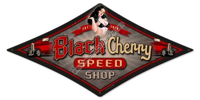 BLACK CHERRY SPEED SHOP HEAVY METAL SIGN