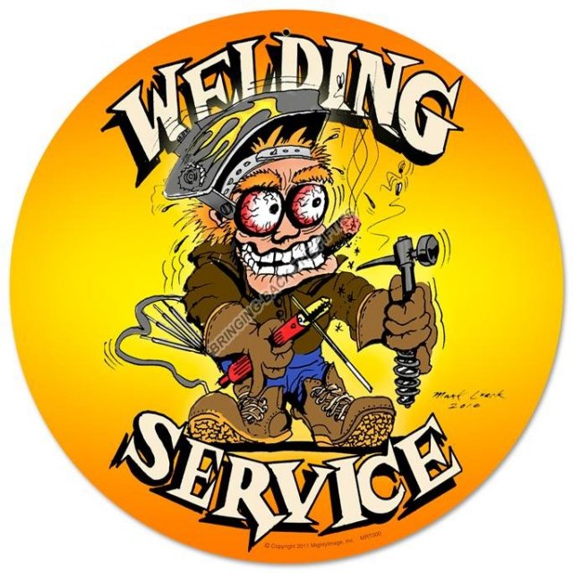 WELDING SERVICE HEAVY METAL ROUND SIGN