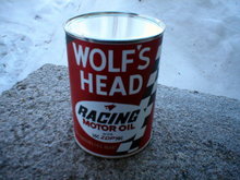 WOLF'S HEAD RACING MOTOR OIL CAN
