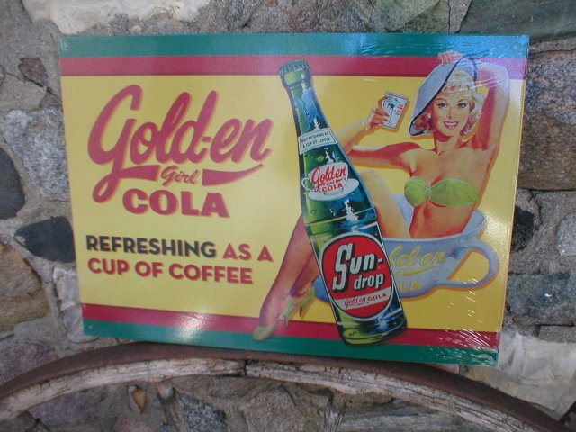 GOLDEN GIRL COLA SUNDROP TIN SIGN