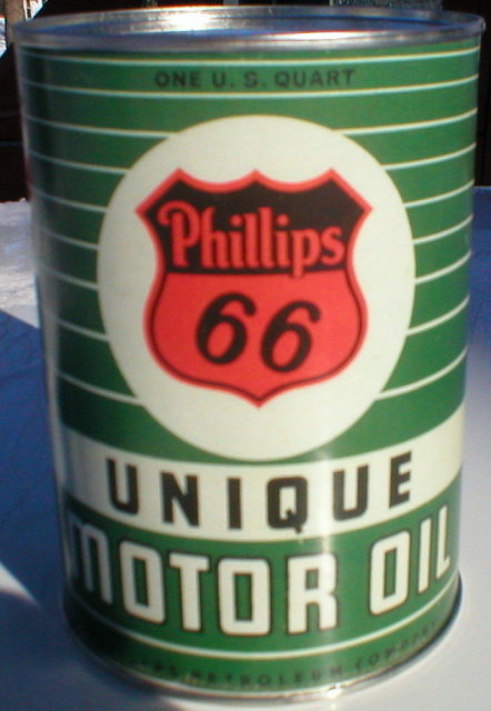 PHILLIPS 66 UNIQUE MOTOR OIL METAL CAN