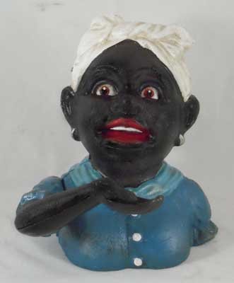 BLACK AMERICANA GIRL CAST IRON MECHANICAL BANK