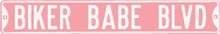 BIKER BABE BLVD HEAVY METAL STREET SIGN EMBOSSED