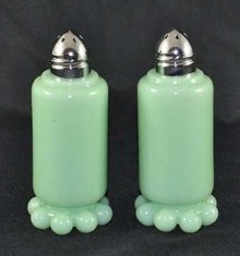 JADE JADITE JADEITE CANDLEWICK SALT & PEPPER SET