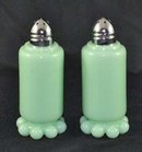 JADE JADITE JADEITE CANDLEWICK SALT & PEPPER SET