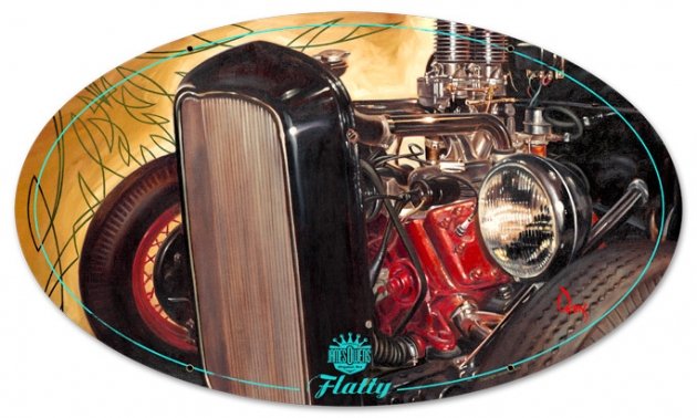 FLATTY OVAL METAL SIGN