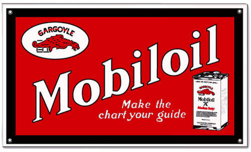MOBILOIL GARGOYLE RED POWDER COATED SIGN