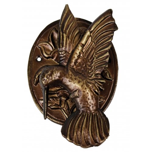 HUMMINGBIRD DOOR KNOCKER BRONZE FINISH CAST IRON