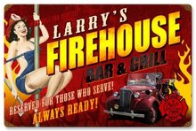 FIREHOUSE BAR & GRILL HEAVY METAL PERSONALIZED SIGN