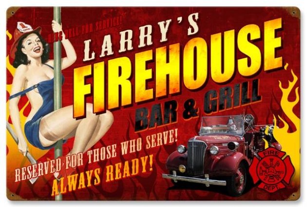 FIREHOUSE BAR & GRILL HEAVY METAL PERSONALIZED SIGN