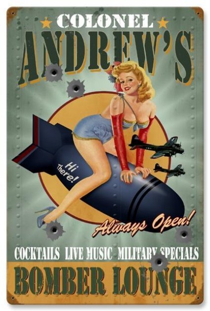 BOMBER LOUNGE METAL PERSONALIZED SIGN