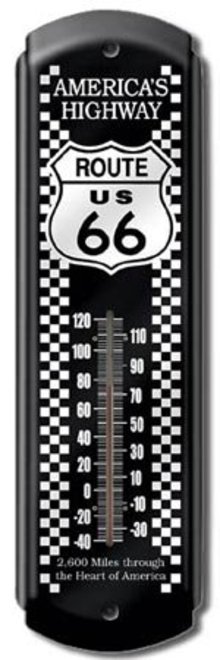 ROUTE US 66 AMERICA'S HIGHWAY THERMOMETER SIGN