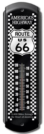 ROUTE US 66 AMERICA'S HIGHWAY THERMOMETER SIGN