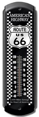 ROUTE US 66 AMERICA'S HIGHWAY THERMOMETER SIGN