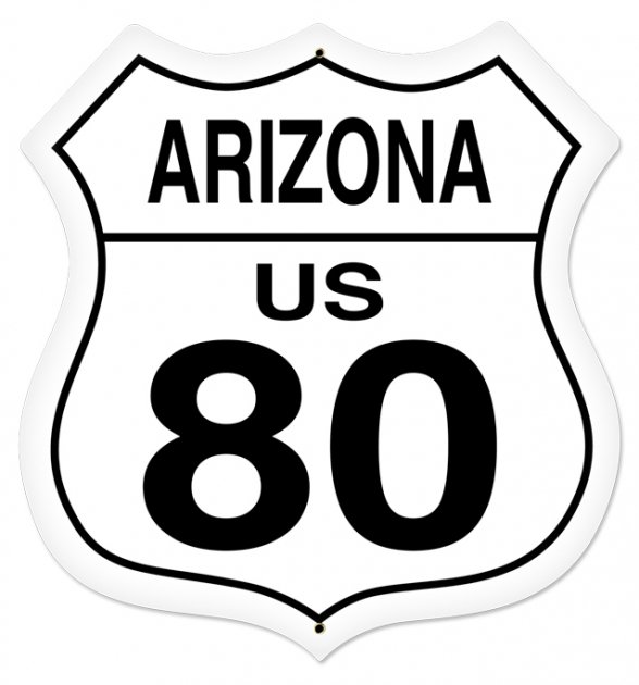 ARIZONA ROUTE 80 SHIELD LARGE METAL SIGN