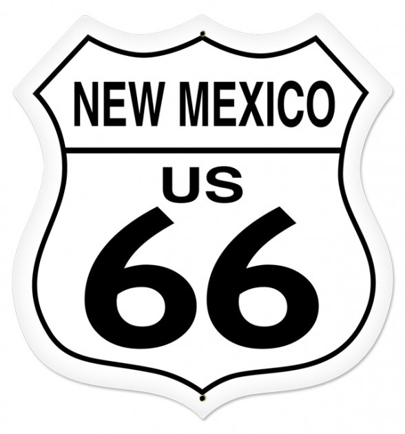 NEW MEXICO US 66 LARGE SHIELD METAL SIGN