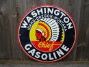 WASHINGTON GASOLINE PORCELAIN COATED SIGN
