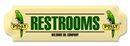 POLLY GAS RESTROOMS DOOR PUSH TIN SIGN