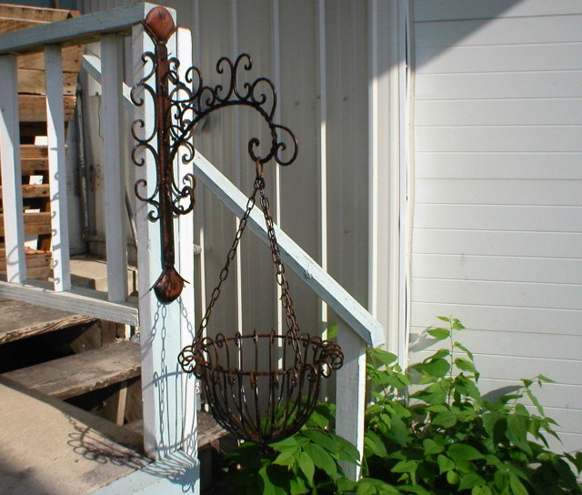 HANGING PLANTER Ornate Bracket Wrought Iron