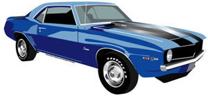 BLUE CAMARO DIECUT METAL SIGN