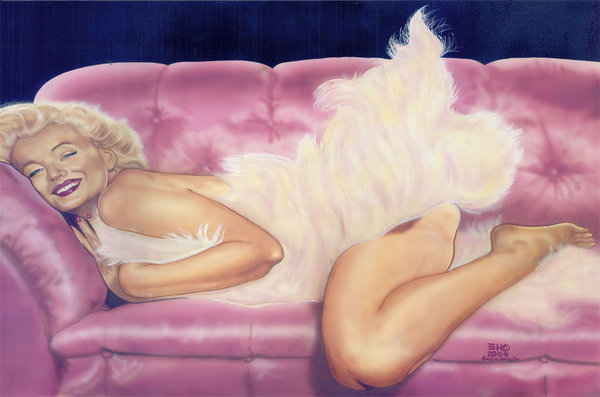 MARILYN MONROE RESTING HEAVY METAL SIGN