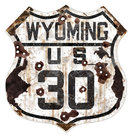 WYOMING US 30 HEAVY METAL SIGN