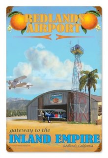 REDLANDS AIRPORT HEAVY METAL SIGN