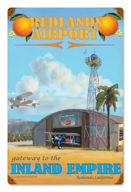 REDLANDS AIRPORT HEAVY METAL SIGN