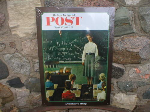 Saturday Evening Post 1956 Teacher's Day METAL SIGN