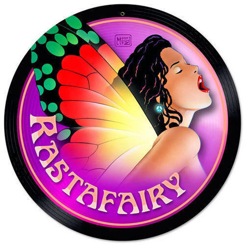 Rastafairy round metal sign COLORFUL