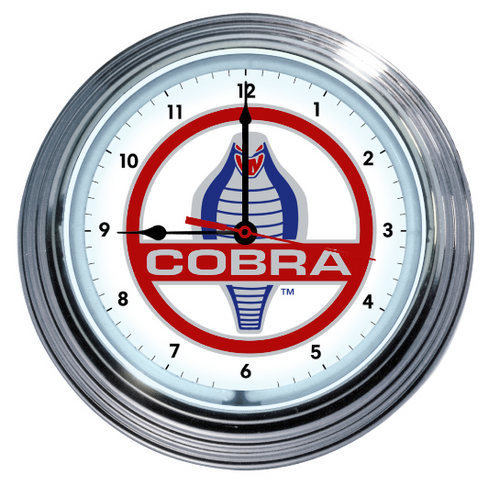 SHELBY COBRA RIBBED CASE NEON CLOCK
