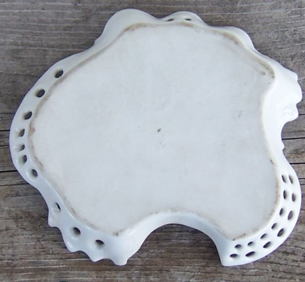 Vintage China Pierced Edge Tray with Strawberries