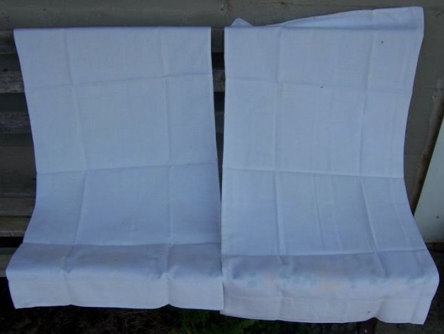 Vintage His and Hers Pillowcases with Painted Flowers