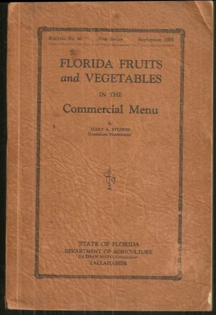 Florida Fruits and Vegetables in the Commercial Menu