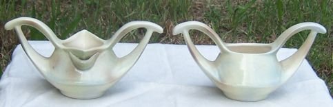 Vintage California Pottery Modern Design Creamer and Sugar