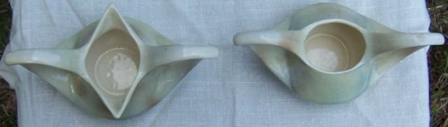Vintage California Pottery Modern Design Creamer and Sugar