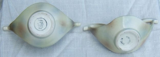 Vintage California Pottery Modern Design Creamer and Sugar